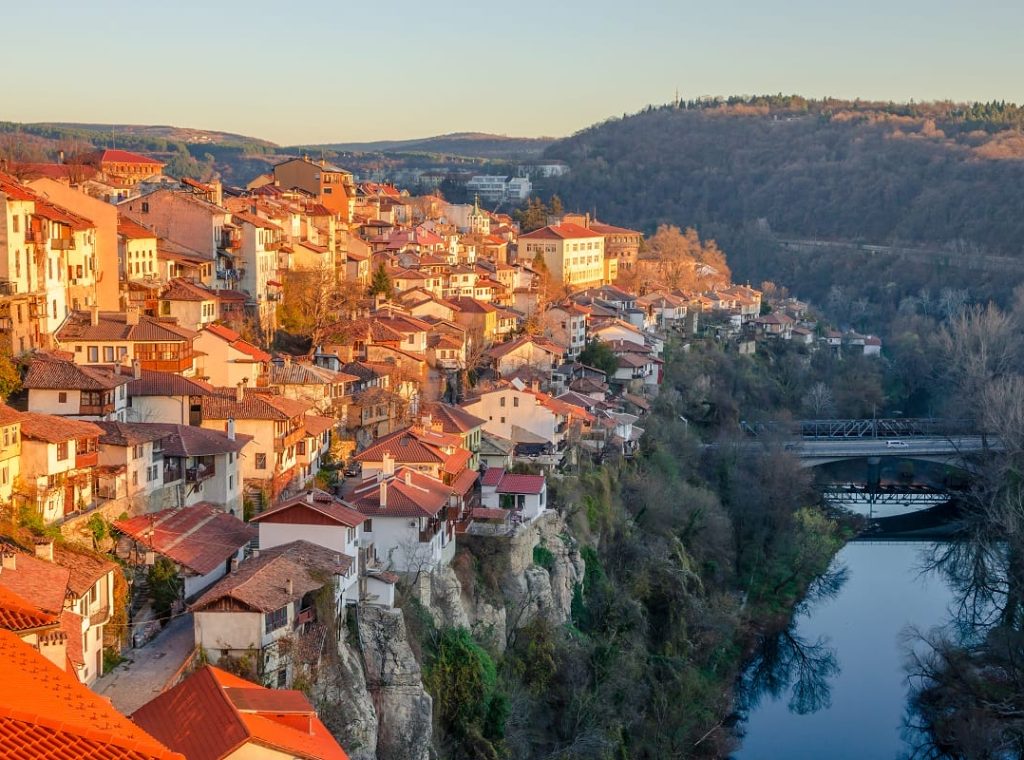 Aerial,View,Of,Veliko,Tarnovo,In,A,Beautiful,Autumn,Day,