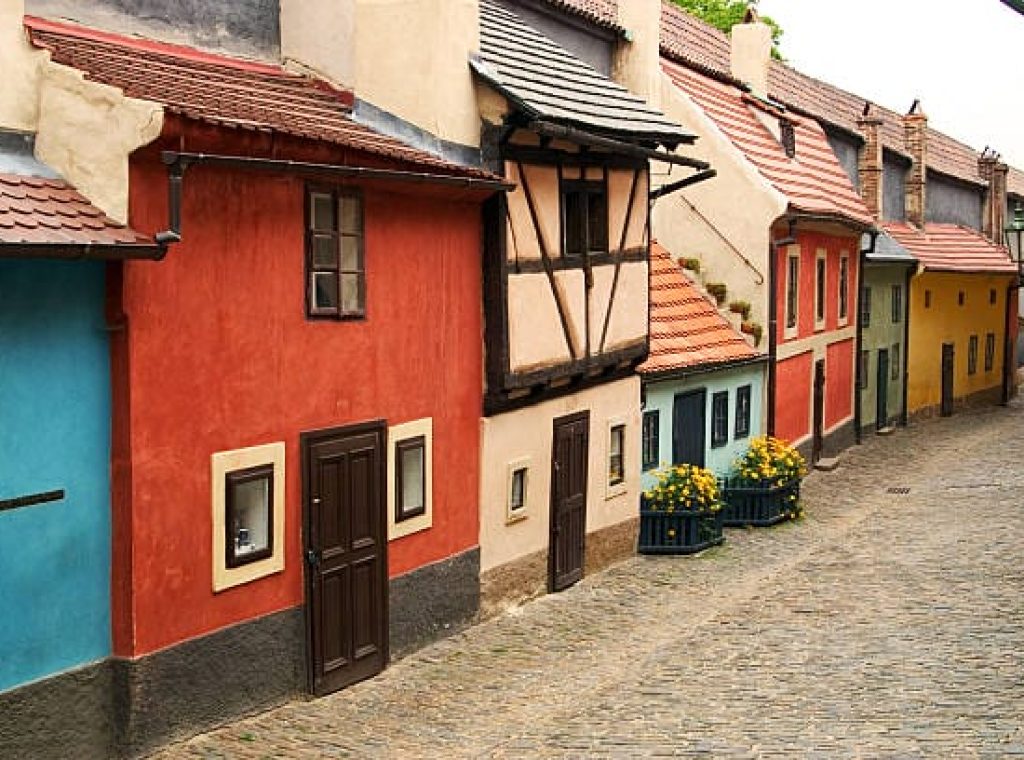 The famous golden street in Prague, inside the old castle. Shot at dawn to see it empty.